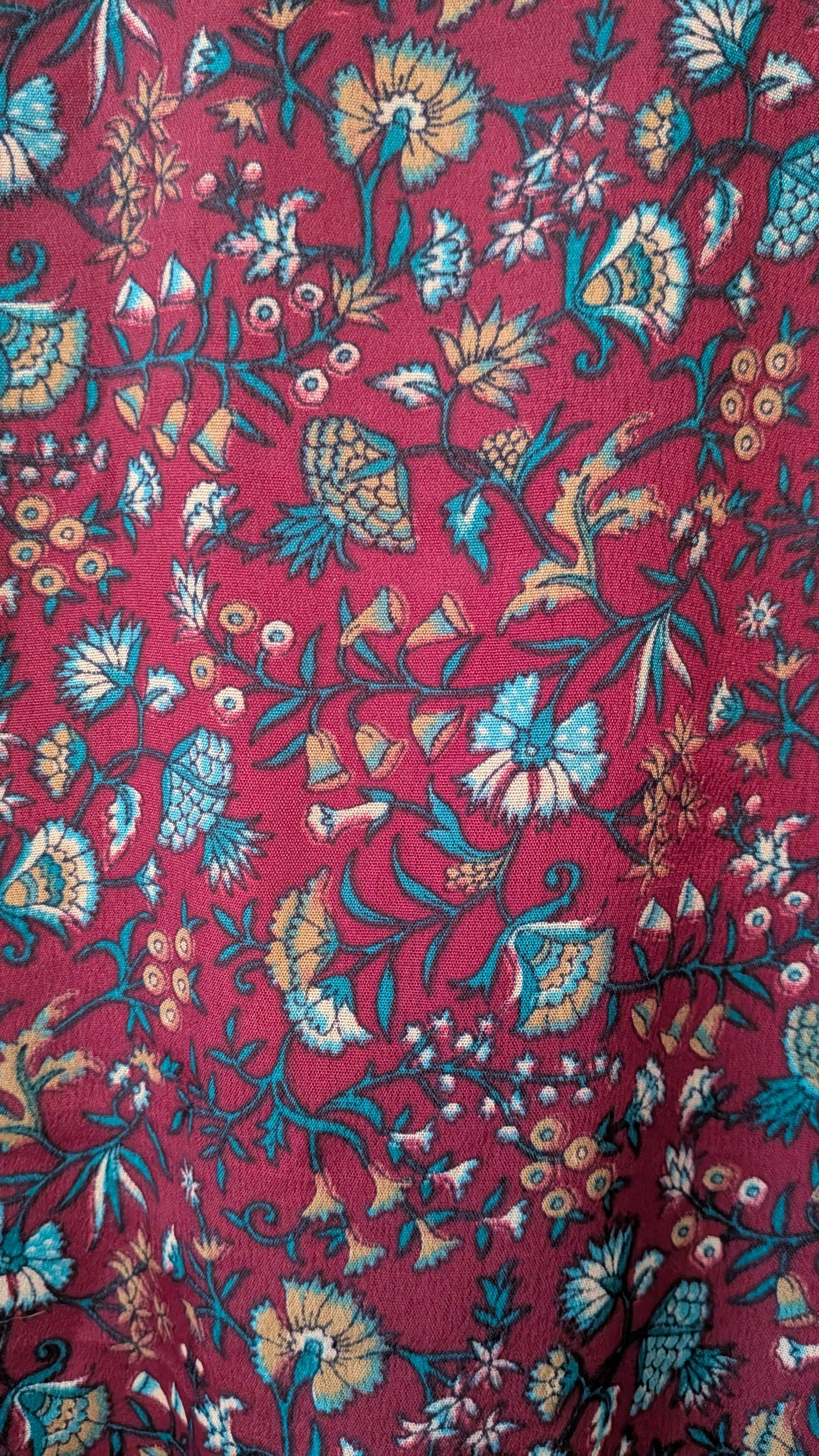 Wrap blouse with bishop sleeves